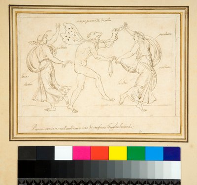 Un sátiro y dos mujeres bailando de Pietro Santi Bartoli