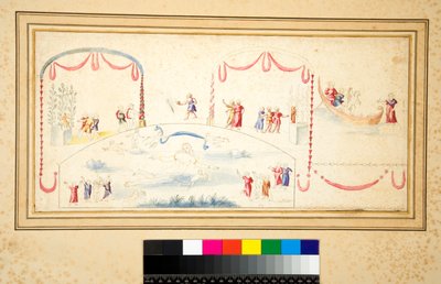 Afrodita nadando con numerosos putti alrededor de Pietro Santi Bartoli