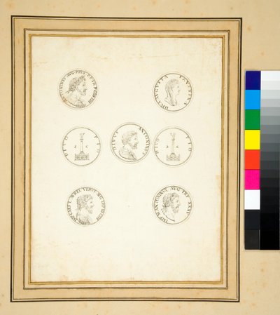 Monedas que muestran la columna de Antonino Pío de Pietro Santi Bartoli