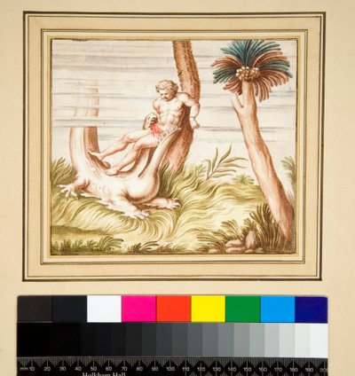 Copia de un mosaico de hombre y cocodrilo de Pietro Santi Bartoli
