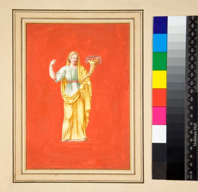 Figura femenina sobre fondo rojo de Pietro Santi Bartoli