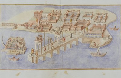 MS Gen 1496 Escena del puerto, 1674 de Pietro Santi Bartoli