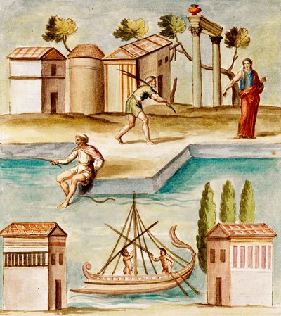 MS Gen 1496 Escena del puerto, 1674 de Pietro Santi Bartoli
