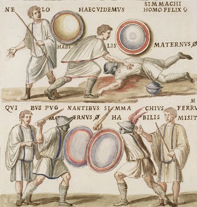 Ms Gen 1496 Placa CXVI Gladiadores de Pietro Santi Bartoli