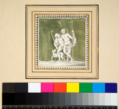 Tres paneles de plata del frente de un cofre de madera de Pietro Santi Bartoli
