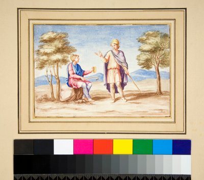 Dos hombres con gorros frigios de Pietro Santi Bartoli