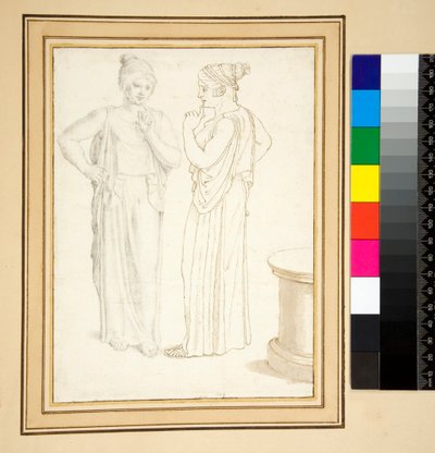 Dos vistas de una estatuilla de bronce de Pietro Santi Bartoli