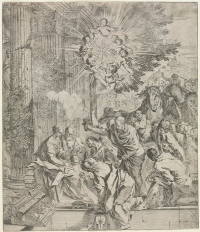 Adoración de los Magos, 1636-1638 de Pietro Testa