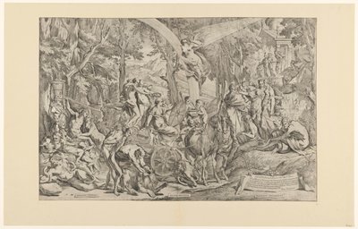 Triunfo de la pintura en el Parnaso
Affectus exprimit/ arcum meretur/ Parnaso triumphat (título en el objeto) de Pietro Testa