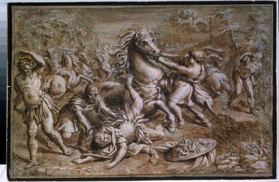 "" La Conversión de San Pablo "" Dibujo a tinta de Pietro de Cortone (Pietro Berrettini llamado Pietro da Cortona de Pietro da Cortona
