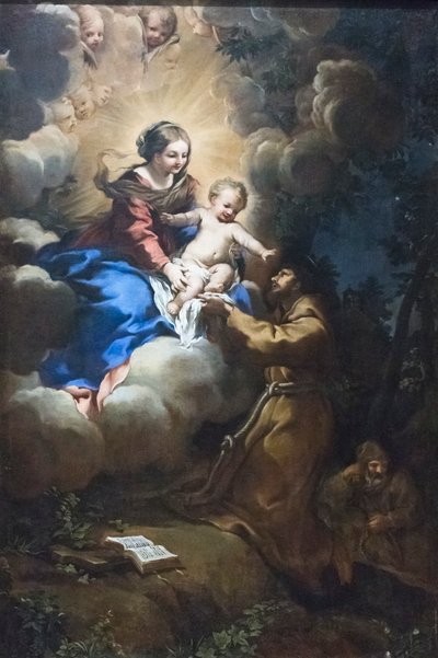 Visión de María a San Francisco, c.1641 (óleo sobre lienzo) de Pietro da (1596 1669) Cortona