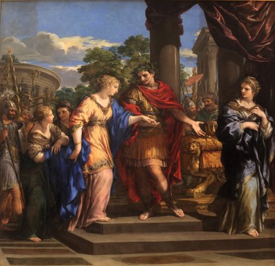 César dando a Cleopatra el trono de Egipto, c.1637 de Pietro da Cortona