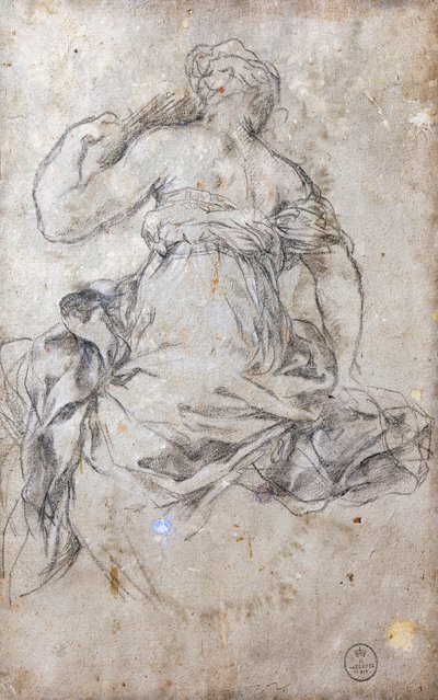 Figura femenina, Estudio para el fresco La Edad de Plata de Pietro da Cortona