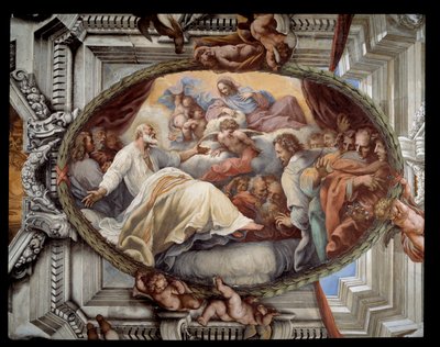 Recuperación de San Felipe después de la aparición de la Virgen de Pietro da Cortona