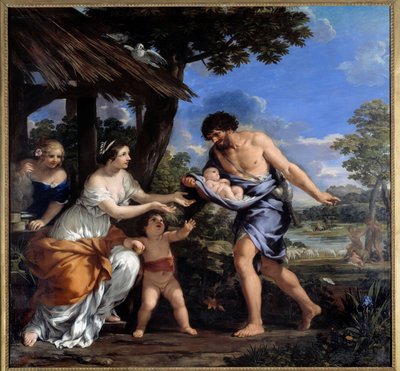Rómulo y Remo recogidos por Faustulus y su esposa Acca Laurentia de Pietro da Cortona