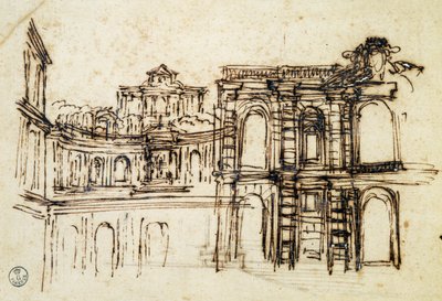 Estudio para teatro en el Palazzo Pitti en Florencia de Pietro da Cortona