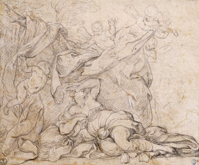 Venus, estudio para el Triunfo de la Divina Providencia, fresco en la bóveda del salón del Palazzo Barberini, Roma de Pietro da Cortona