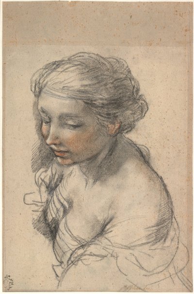 Busto de una joven vuelta a la izquierda de Pietro da Cortona