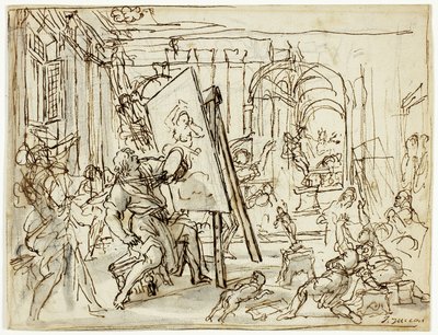 Terremoto en el estudio de un artista de Pietro da Cortona