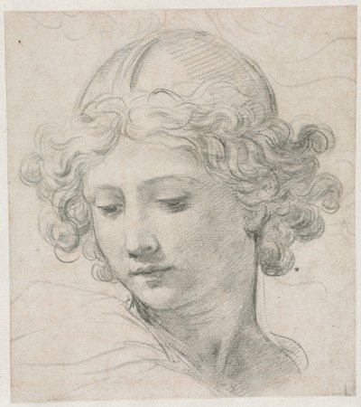 Estudio para la Cabeza de San Miguel, 1633 de Pietro da Cortona
