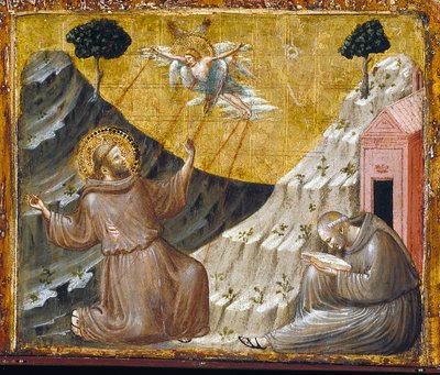 San Francisco recibiendo los estigmas (temple y oro sobre madera) de Pietro da Rimini