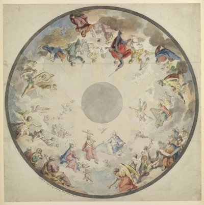 Diseño para una cúpula con figuras del Antiguo y Nuevo Testamento, 1720-1804 de Pietro de Angelis
