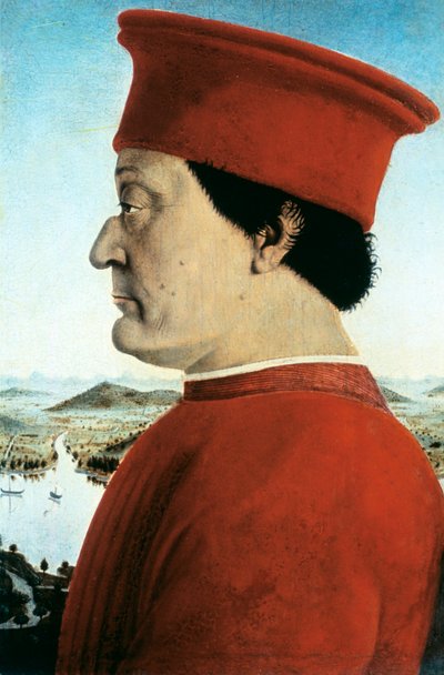 Retrato de Federico da Montefeltro, Duque de Urbino, c. 1465 de Pietro della Francesca