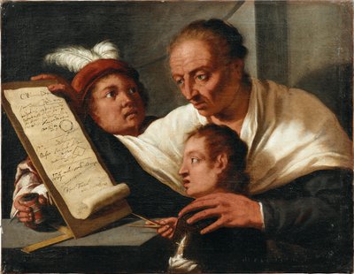 Un maestro con dos escolares, después de 1650 de Pietro della Vecchia