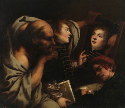 Sócrates y dos alumnos de Pietro della Vecchia