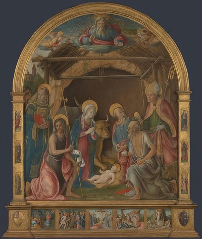 Nacimiento de Cristo con Santos de Pietro di Francesco degli Orioli