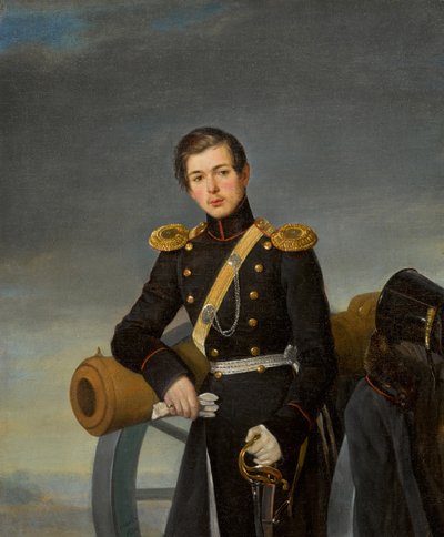 Retrato de Alexander Nikolaevich Karamzin 1815-1888, después de 1836 de Pimen Nikitich Orlov