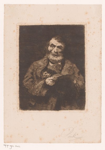 Hombre con mono de Pink (signed by artist)