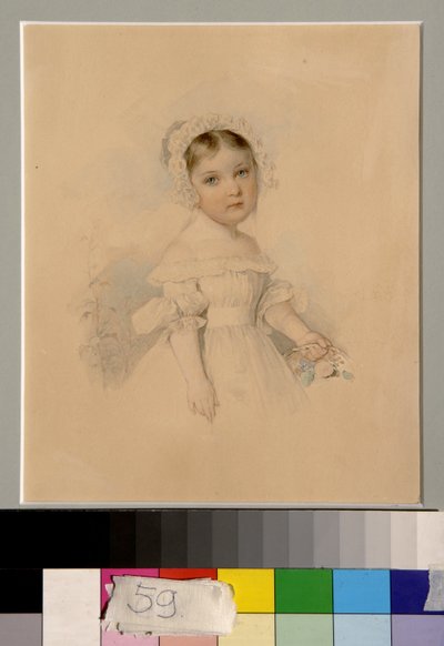 Retrato de la condesa Alexandra Golitsyna (1823-1910) - Obra de Piotr (Pierre) Sokolov (1791-1848), acuarela sobre papel ( 20,3x16,7 cm) de Piotr Sokolov