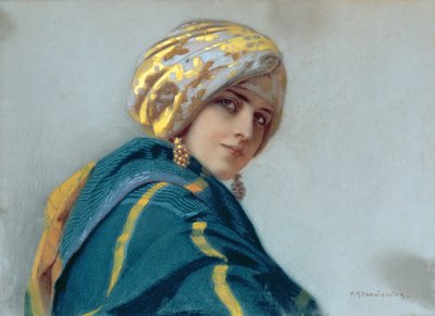 Chica con un chal, c.1920 de Piotr Stachiewicz
