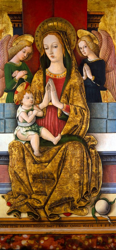 La Virgen y el Niño entronizados, c.1488 (sobre tabla) de Piètro Alamanno