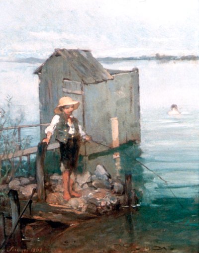Cabaña de Baño con Niño de Pál Szinyei Merse