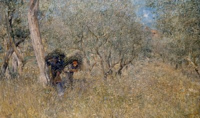 Entre olivos, fascinas, por Plinio Nomellini (1866-1943) de Plinio Nomellini