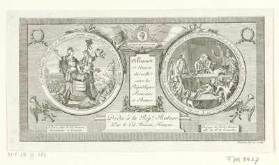 Medallón op de Alliantie tussen de Franse en de Bataafse Republieken, 1795 Alianza y Unión Eterna entre las Repúblicas de Francia y Batavia (título sobre el objeto) de Poisson