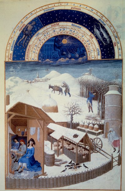 El mes de febrero: nieve de Pol de Limbourg