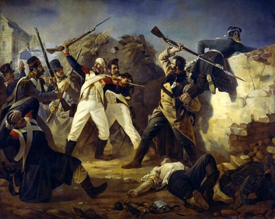 La hazaña heroica del granadero Leonty Korennoy, 1846 de Polidor Ivanovich Babaev