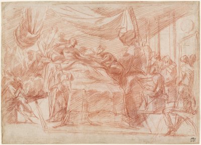 Escena de lecho de muerte [recto] de Polidoro da Caravaggio