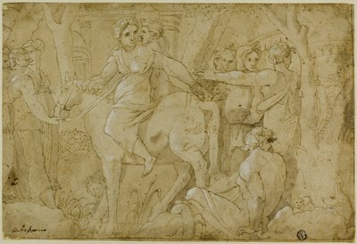 La huida de Clelia de Polidoro da Caravaggio