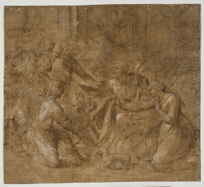 La adoración de los pastores de Polidoro da Caravaggio