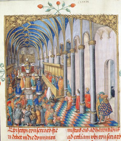 Consagración del Obispo del Pontifical del Obispo Erasmus Ciolek, c.1510 de Polish School
