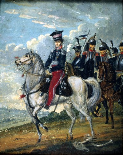Príncipe Josef Anton Poniatowski (1763-1813) con guías, c.1813 de Polish School