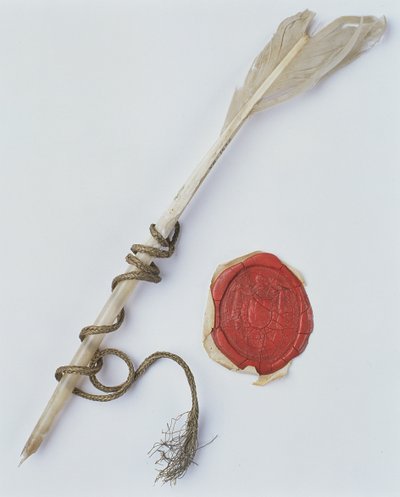 Pluma y sello de cera, 1802 de Polish School
