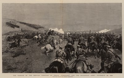 El paso de la frontera serbia por el Príncipe Alejandro y el ejército búlgaro, 24 de noviembre de 1885 de Polish School