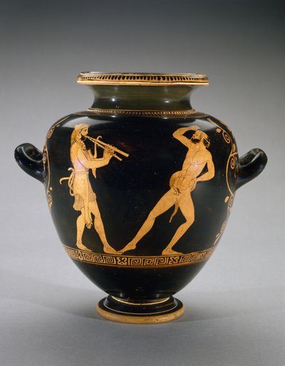 Stamnos de figuras rojas con escena de Hércules con sátiro, 440-420 a.C. de Polygnotos Polygnotos