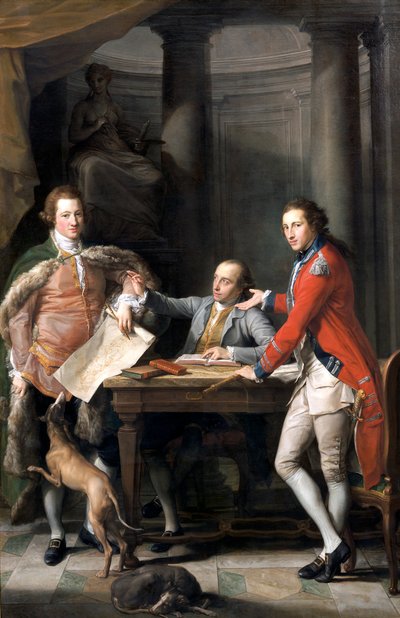 Sir Watkin Williams Wynn, Thomas Apperley y el capitán Edward Hamilton de Pompeo Batoni