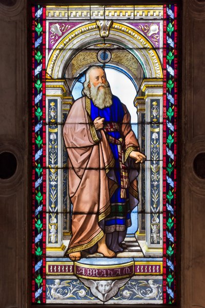 Génova, Duomo (Catedral de San Lorenzo), la Capilla de San Juan Bautista: vidrieras de Pompeo Bertini de Pompeo Bertini